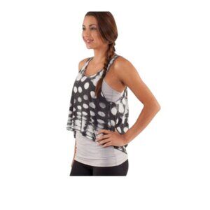 Lululemon Exercise Cropped Wandering Yogi Tank in Seaside Dot Burnout Black